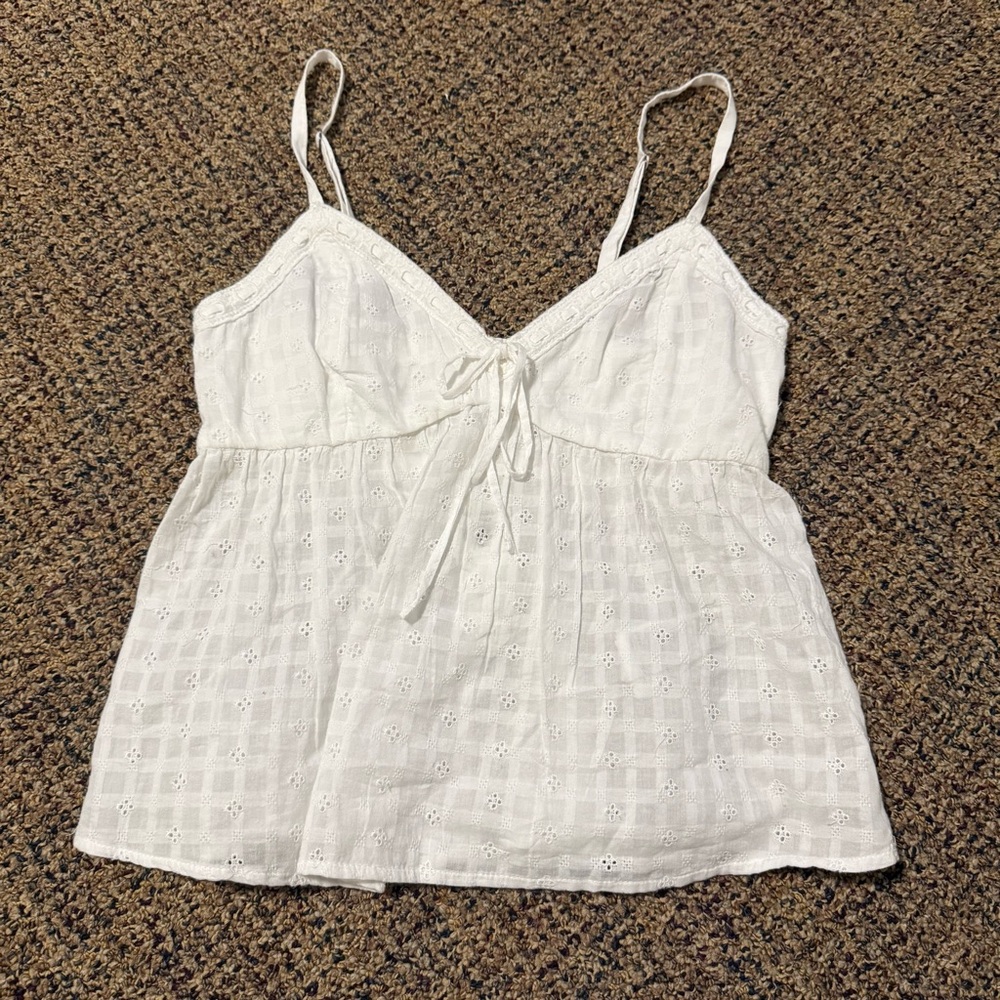 New Hollister Small White Babydoll Tank